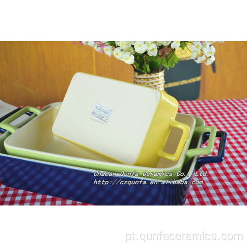 Lingue de cerâmica Baking Pan Plate com alça